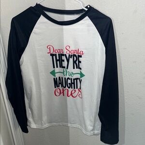 Kids Raglan Christmas Shirt - Black & White
